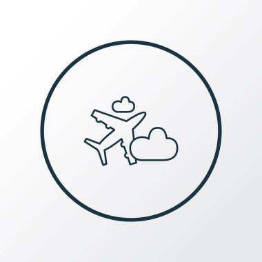 Uçak bulut simgesi satır sembol. Premium kalite izole uçuş öğe trendy tarzı.