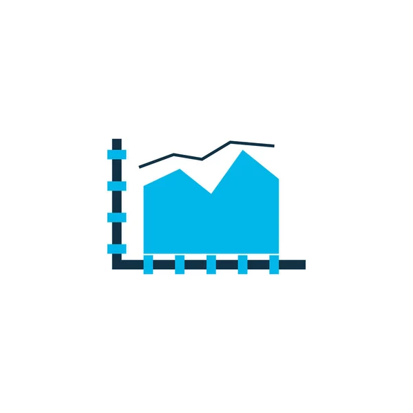 지역 선 차트 아이콘 색된 기호입니다. 최신 유행 스타일에 프리미엄 품질 절연된 그래프 요소. — 스톡 벡터