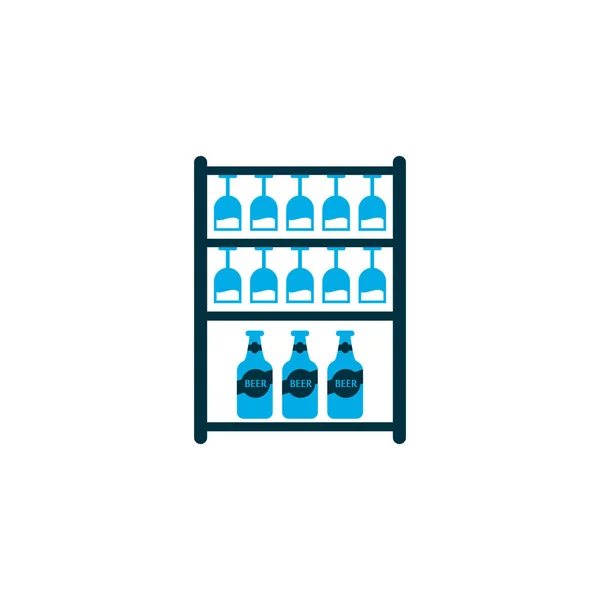 Glaswerk pictogram gekleurde symbool. Premium kwaliteit geïsoleerd stand van bieren element in trendy stijl. — Stockvector