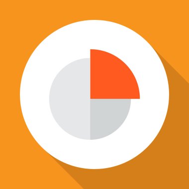 Daire grafiği simgesi düz sembolü. Premium kalite izole pasta çubuğu öğesi trendy tarzı.