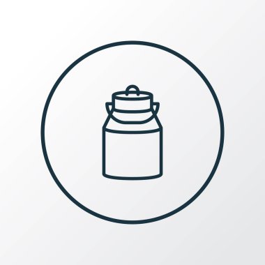 Süt kutusu simgesi çizgi sembolü. Moda tarzında birinci kalite izole edilmiş süt ürünü.