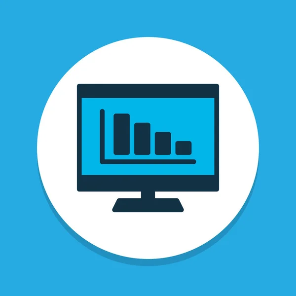 Gráficos de barras icono de color símbolo. Elemento de monitor aislado de calidad premium en estilo moderno . —  Fotos de Stock