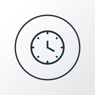 Saat simgesi satır sembolü. Premium kalite izole saat öğesi trendy tarzı.