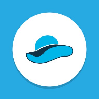 Kadın şapka simgesi renkli sembol. Premium kalite izole hatband öğesi trendy tarzı.