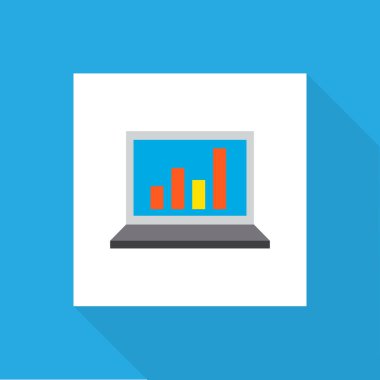 İstatistik simgesi düz sembolü. Premium kalite izole diyagram öğesini trendy tarzı.