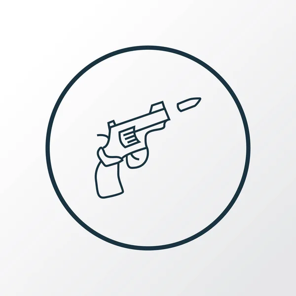 Icono de pistola símbolo de línea. Elemento pistola aislada de primera calidad en estilo moderno. — Vector de stock