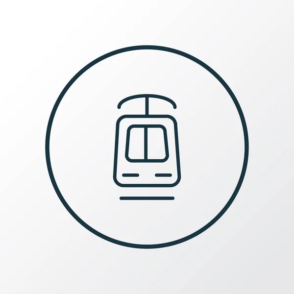 Tram pictogram lijn symbool. Premium kwaliteit geïsoleerd tram element in trendy stijl. — Stockvector