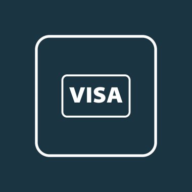 Vize simgesi satır sembolü. Premium kalite izole uluslararası kimlik ögesinin trendy tarzı.