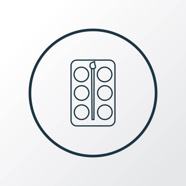 Paleti simgesi çizgi simgesiyle fırça. Premium kalite izole sanatçı öğe trendy tarzı.