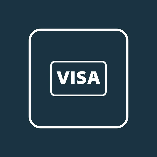 Visa ikonra vonal szimbólum. Prémium minőségű elszigetelt nemzetközi azonosítási elem divatos stílusban. — Stock Vector