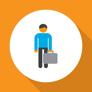 İşadamı simgesi düz sembolü. Premium kalite izole iş adamı öğe trendy tarzı.