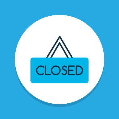 Simge renkli sembol kapalı. Premium kalite izole tabela öğe trendy tarzı.