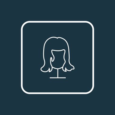 Peruk simgesi satır sembolü. Premium kalite izole saç modeli öğe trendy tarzı.