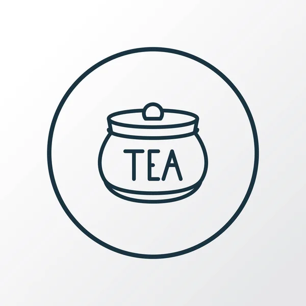 Τσάι κοντέινερ εικονίδιο γραμμή σύμβολο. Πριμοδότηση ποιότητας απομονωμένες βάζο στοιχείο σε μοντέρνο στυλ. — Διανυσματικό Αρχείο