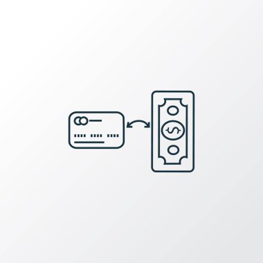 Kartı simgesi satır sembolü. Premium kalite izole para çekme seçenekleri öğesi trendy tarzı.