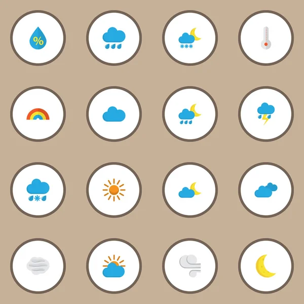 Air Icons flachen Stil mit Ausbruch, Wolken, Wind und anderen Tropfenelementen eingestellt. isolierte Illustration Luftikonen. — Stockfoto