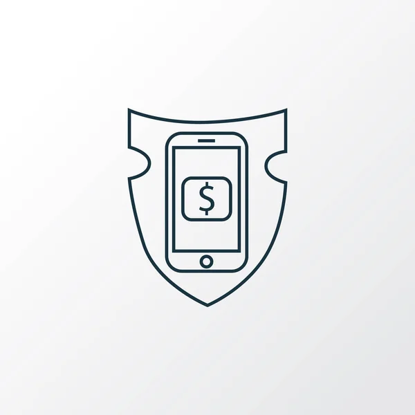 Veilig betalen pictogram lijn symbool. Premium kwaliteit geïsoleerd financieel verzekeringselement in trendy stijl. — Stockvector