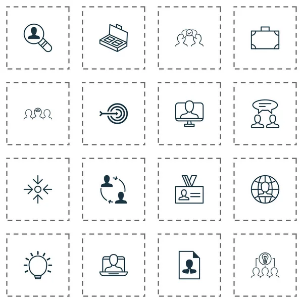 Business icons set with mentoring, discussion, resume and other cooperation elements. Isolated vector illustration business icons.
