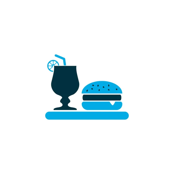 Cena icono símbolo de color. Cóctel aislado de primera calidad con elemento hamburguesa en estilo moderno . — Archivo Imágenes Vectoriales