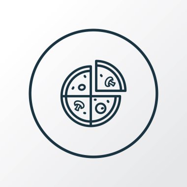 Pizza simgesi satır sembolü. Premium kalite izole biberli öğe trendy tarzı.