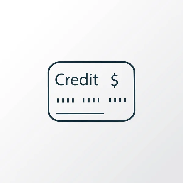 Símbolo de línea de icono de crédito. Elemento de tarjeta de dinero aislado de calidad premium en estilo moderno . — Archivo Imágenes Vectoriales