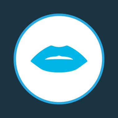 Dudak simgesi renkli sembol. Moda tarzında birinci kalite izole ağız ögesi.