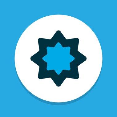 El hizb simgesi renkli sembol RUB'dir. Premium kalite izole sekizgen yıldız öğesinde trendy tarzı.