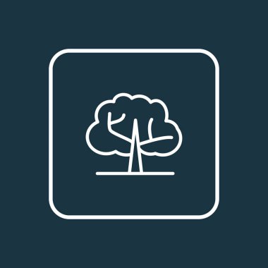 Karaağaç ağaç simgesi satır sembolü. Premium kalite izole ekoloji eleman trendy tarzı.