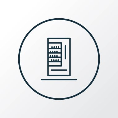 Otomatik satış makinesi simgesini satır sembolü. İzole üstün kaliteli moda stil öğesinde cihaz satmak.