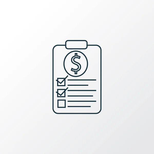 Financial plan icon line symbol. Premium quality isolated clipboard element in trendy style. — Stock Photo, Image