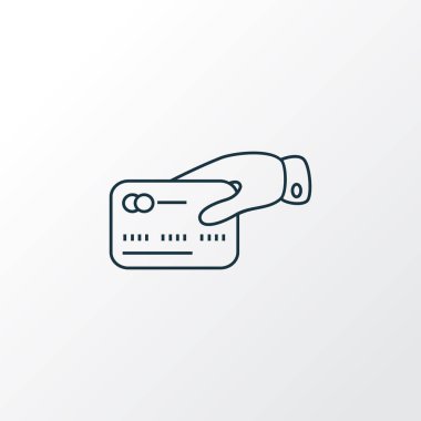 Kredi kartı simgesi satır sembolü. Premium kalite izole borç öğe trendy tarzı.