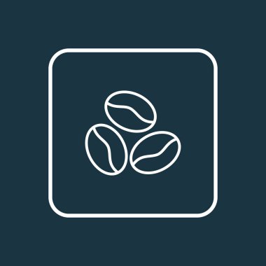 Kahve çekirdeği sembolü. Moda tarzında birinci kalite izole Arabica fasulye ögesi.