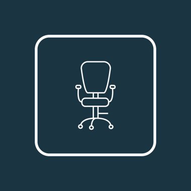 Ofis sandalye simge satır sembolü. Premium kalite izole ergonomik koltuk öğesinde trendy tarzı.