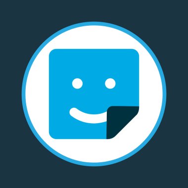 Simge renkli sembol gülümse. Premium kalite izole etiket öğesinde trendy tarzı.