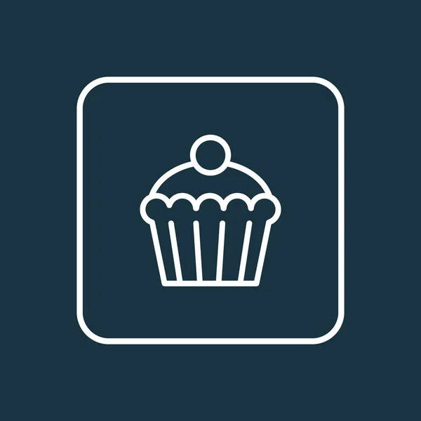 Cupcake ícone símbolo de linha. Elemento muffin isolado de qualidade premium em estilo moderno . —  Vetores de Stock