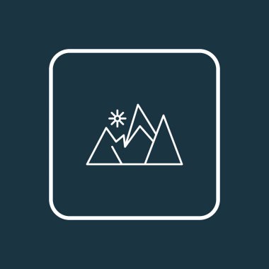 Dağların simge çizgisi sembolü. Moda tarzında birinci kalite izole edilmiş zirve ögesi.