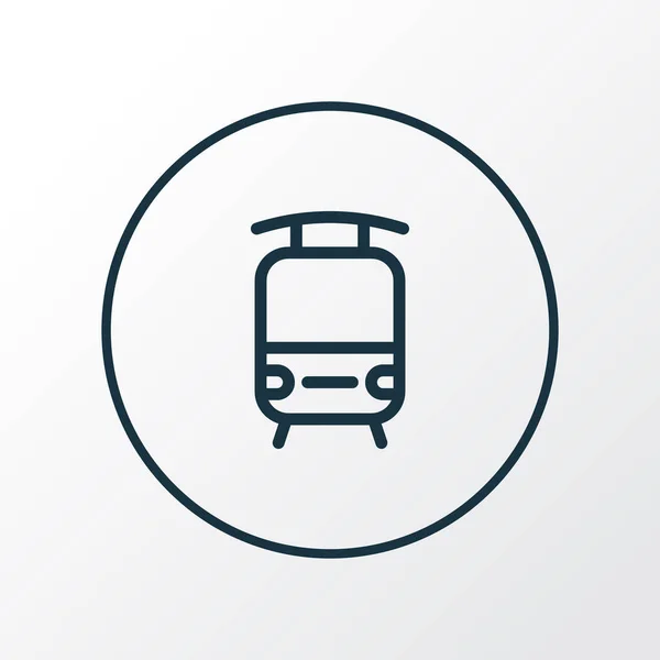 Tåg ikonen linjesymbol. Premium kvalitet isolerade spårvagn element i trendig stil. — Stockfoto