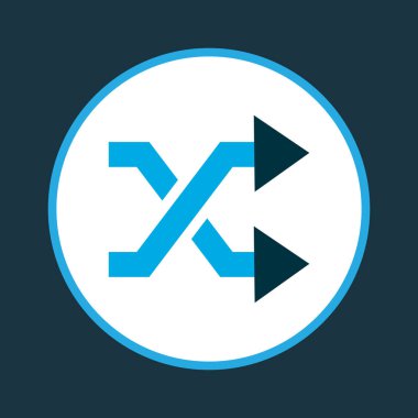 Shuffle simgesi renkli sembol. İzole sınıf kalitesi rasgele moda stil öğesinde.