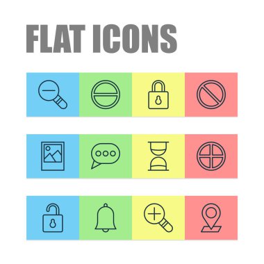 Özelliğini kullanarak Ağ Icons set, azalma loup, erişim engellendi ve diğer öğeleri reddediyorsun. İzole vektör çizim ağ kutsal kişilerin resmi.