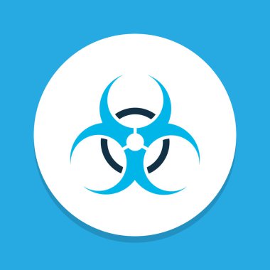 Biohazard simgesi renkli sembol. Premium kalite izole nükleer öğesinde trendy tarzı.