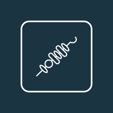 Şiş kebap simgesi satır sembolü. Premium kalite izole şiş öğe trendy tarzı.