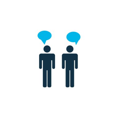 Fikir tartışmalar simgesi renkli sembol. Premium kalite izole konuşma öğe trendy tarzı.