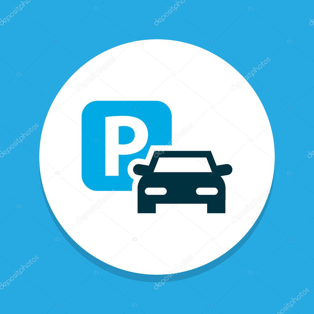 Sign icon colored symbol. Premium quality isolated parking element in trendy style.