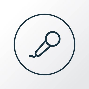 Karaoke simgesi satır sembolü. Premium kalite izole mikrofon moda stil öğesinde.