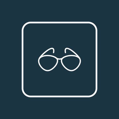 Güneş gözlüğü simgesi satır sembolü. Premium kalite izole gözlük öğe trendy tarzı.