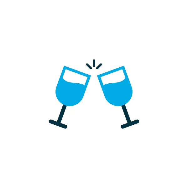 Goblet pictogram gekleurde symbool. Premium kwaliteit geïsoleerd cheers element in trendy stijl. — Stockfoto