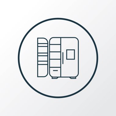 Buzdolabı simgesi satır sembolü. Premium kalite izole buzdolabı öğe trendy tarzı.