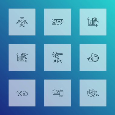 Optimizasyonu simgelerin stil en iyi anahtar kelimeler, ağ koruması, müşteriler inceleme ve diğer küresel güvenli öğeleri kümesi satır. İzole şekilde en iyi duruma getirme simgeler.