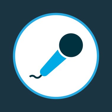 Karaoke simgesi renkli sembol. Premium kalite izole mikrofon moda stil öğesinde.