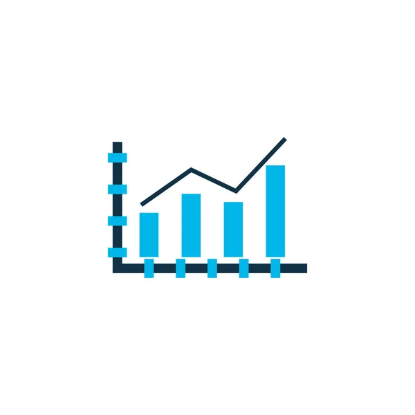 Bar line chart icon colored symbol. Premium quality isolated growth element in trendy style.